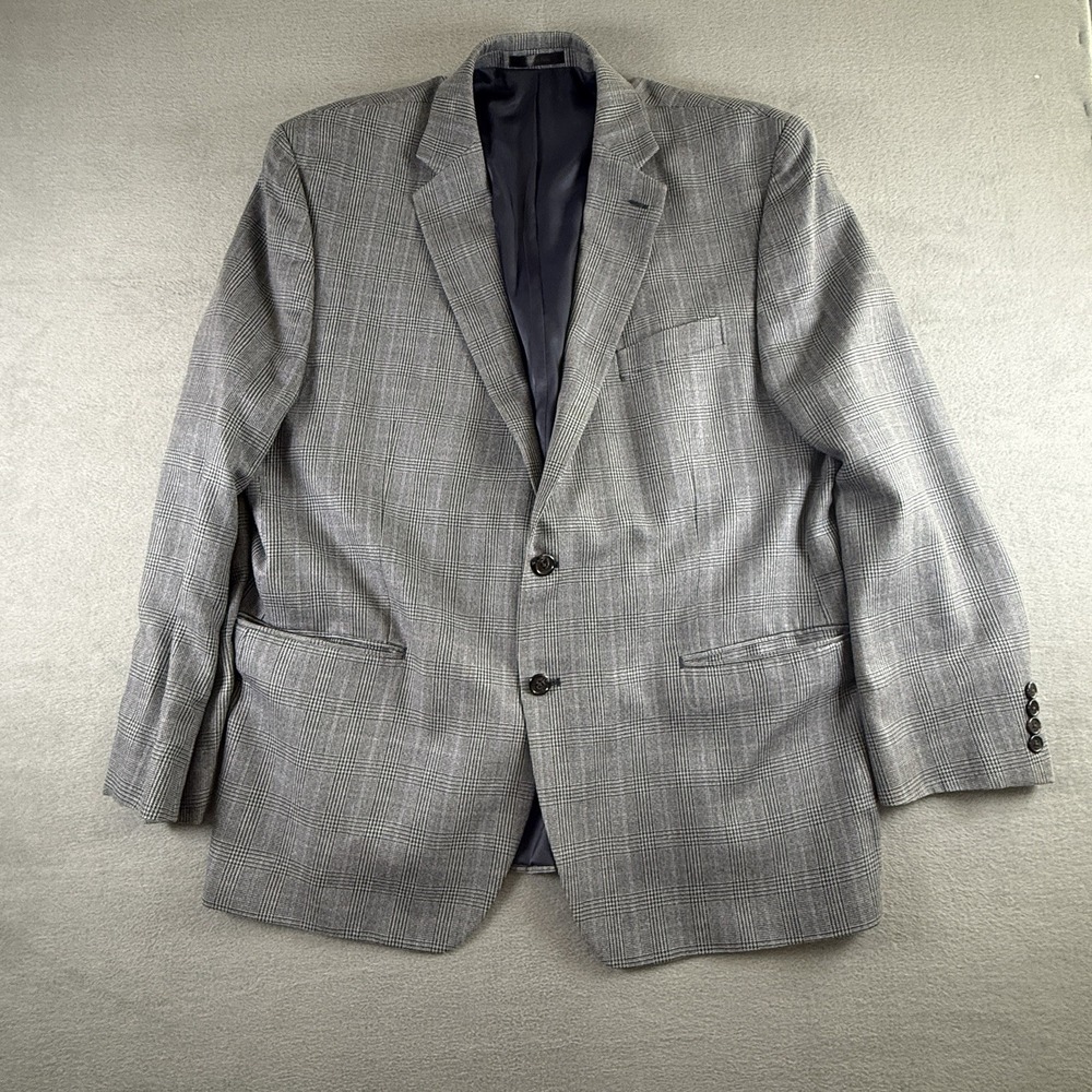 Lauren Ralph Lauren Blazer Mens 48R Gray Herringbone Two Button Suit Jacket